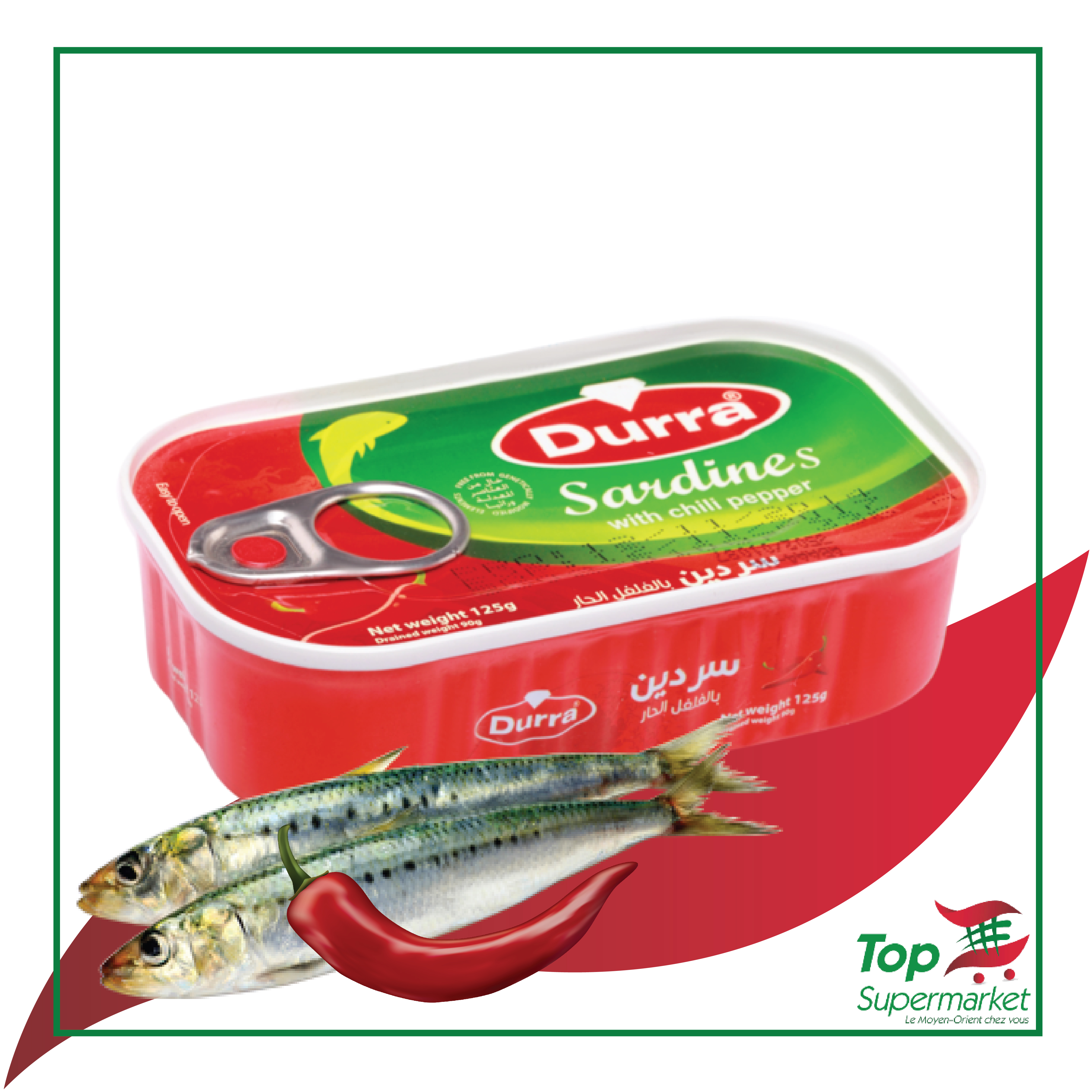 Durra sardines piquantes à l'huile 125gr